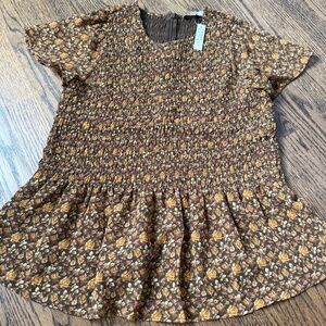 Madewell NWT Peplum Floral Top